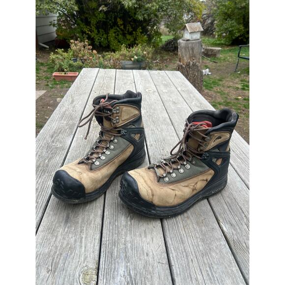 Simms Guide Series Felt Sole Fly Fishing Wading Boots Men's 13 lace up - Picture 3 of 6